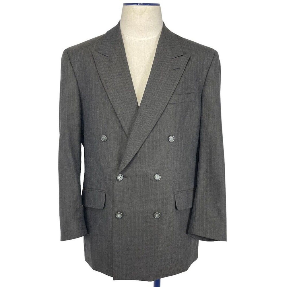 Vintage Today’s Man 41R Brown Double Breasted Blazer Coat Tweed